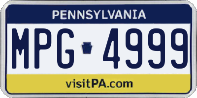 PA license plate MPG4999