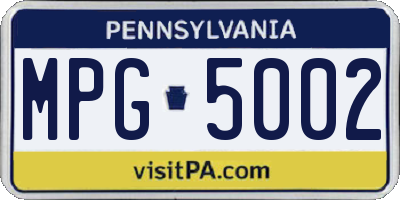 PA license plate MPG5002