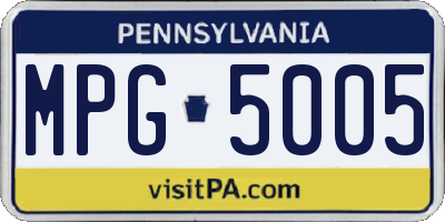 PA license plate MPG5005