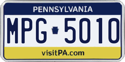 PA license plate MPG5010