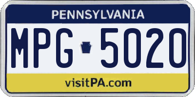 PA license plate MPG5020
