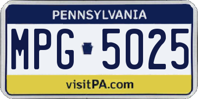 PA license plate MPG5025