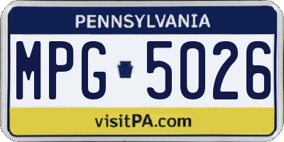 PA license plate MPG5026