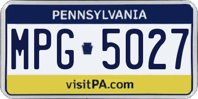 PA license plate MPG5027