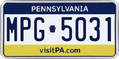 PA license plate MPG5031