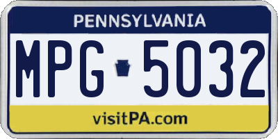 PA license plate MPG5032
