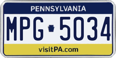 PA license plate MPG5034