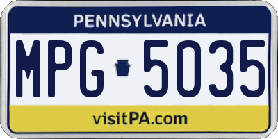 PA license plate MPG5035