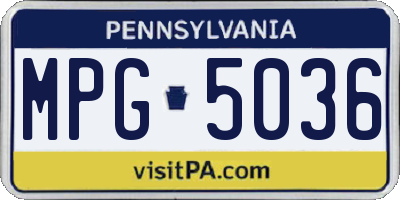 PA license plate MPG5036
