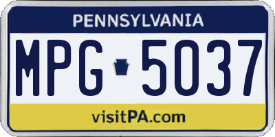 PA license plate MPG5037