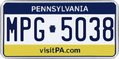 PA license plate MPG5038