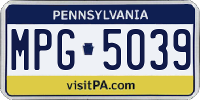 PA license plate MPG5039