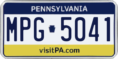 PA license plate MPG5041