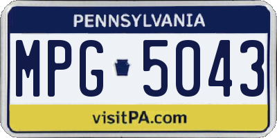 PA license plate MPG5043