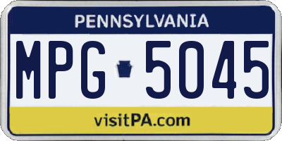 PA license plate MPG5045