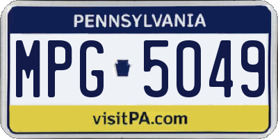 PA license plate MPG5049