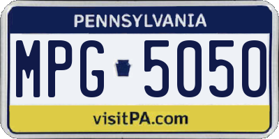 PA license plate MPG5050