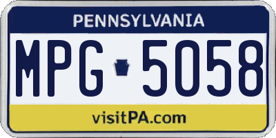 PA license plate MPG5058