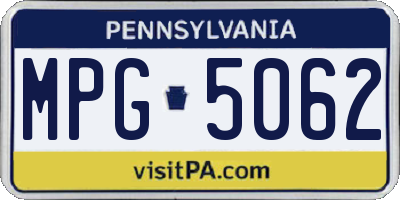 PA license plate MPG5062