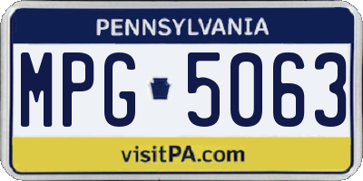PA license plate MPG5063