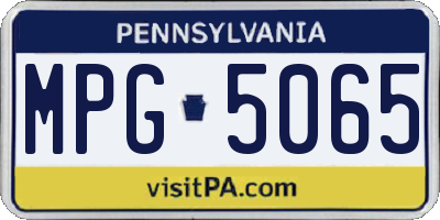 PA license plate MPG5065