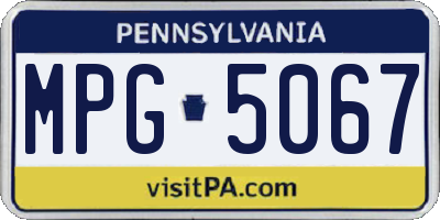 PA license plate MPG5067