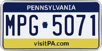 PA license plate MPG5071