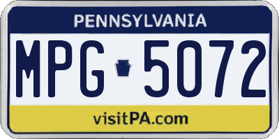 PA license plate MPG5072