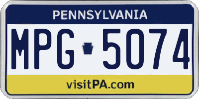 PA license plate MPG5074