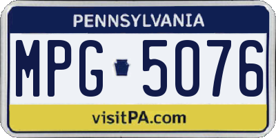 PA license plate MPG5076