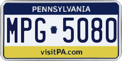 PA license plate MPG5080