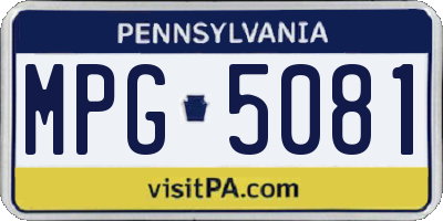 PA license plate MPG5081
