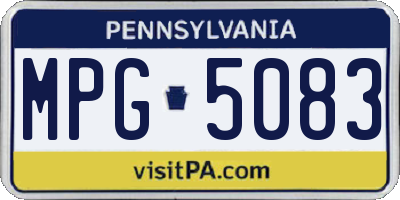 PA license plate MPG5083