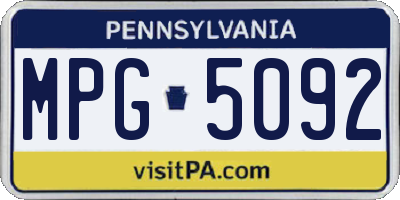 PA license plate MPG5092