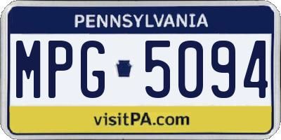 PA license plate MPG5094
