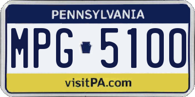 PA license plate MPG5100