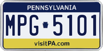 PA license plate MPG5101