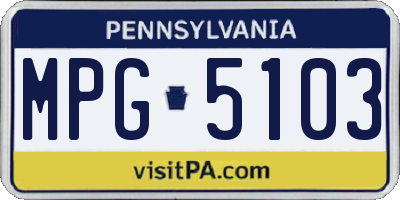 PA license plate MPG5103