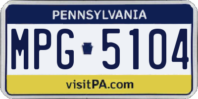 PA license plate MPG5104