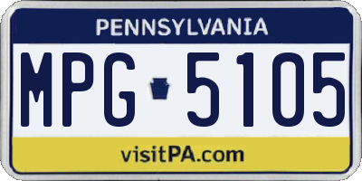 PA license plate MPG5105