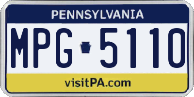 PA license plate MPG5110