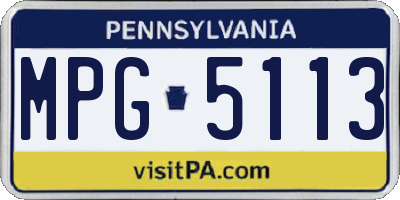 PA license plate MPG5113
