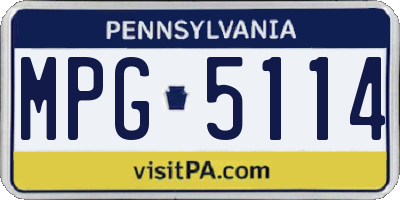 PA license plate MPG5114