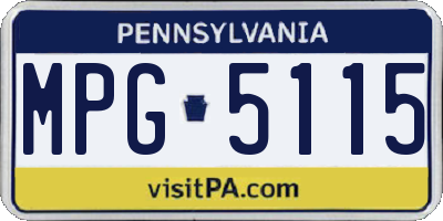 PA license plate MPG5115