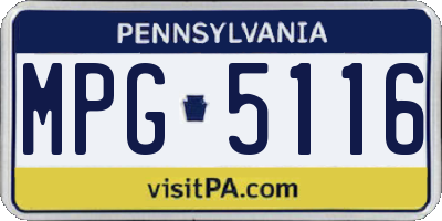 PA license plate MPG5116