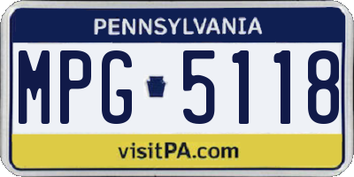 PA license plate MPG5118