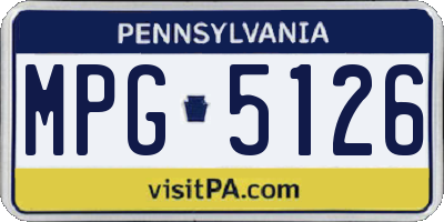 PA license plate MPG5126
