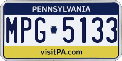 PA license plate MPG5133