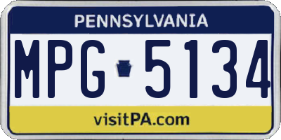 PA license plate MPG5134