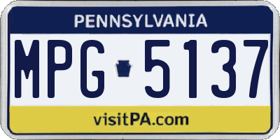 PA license plate MPG5137